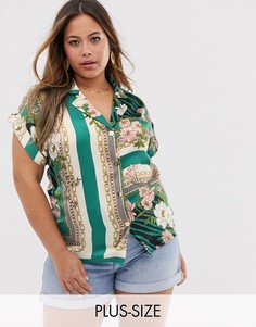 Рубашка в стиле милитари River Island Plus-Мульти