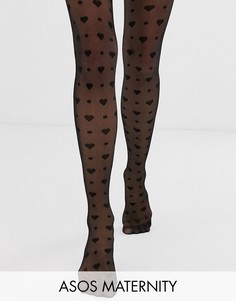 Колготки с принтом ASOS DESIGN Maternity-Черный