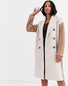 Oversize-пальто колор блок с пуговицами Y.A.S-Светло-бежевый