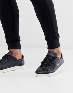 Черные кожаные кроссовки с логотипом Lyle & Scott-Черный