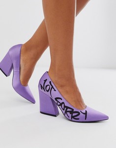 Сиреневые туфли-лодочки на блочном каблуке ASOS DESIGN-Фиолетовый