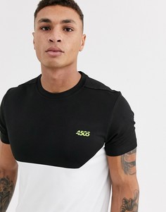 Спортивная футболка из быстросохнущей ткани с контрастной вставкой ASOS 4505-Черный