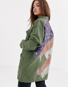 Легкая куртка в стиле милитари Free People Spruce-Зеленый