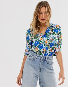 Свободная рубашка с цветочным принтом Monki-Мульти