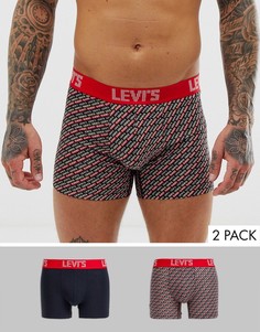 Набор из 2 боксеров-брифов со сплошным принтом логотипа Levis-Мульти