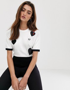 Джемпер с контрастными сердцами Fred Perry x Amy Winehouse-Белый