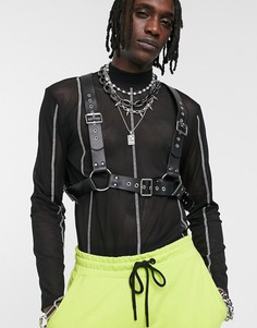 Бандаж из искусственной кожи с заклепками ASOS DESIGN-Черный