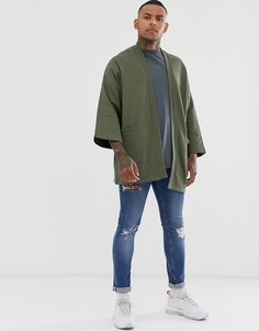 Трикотажный кардиган цвета хаки ASOS DESIGN-Зеленый