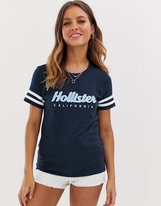 Футболка с логотипом Hollister-Темно-синий