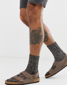 Коричневые меланжевые носки с высоким содержанием хлопка Birkenstock-Коричневый