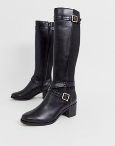 Черные сапоги на блочном каблуке Dune-Черный