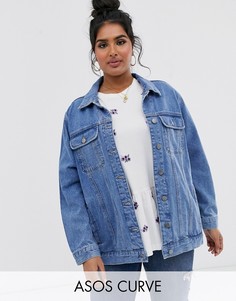 Синяя джинсовая куртка герлфренд ASOS DESIGN Curve-Синий