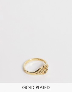 Позолоченное кольцо с тисненым сердцем Image Gang-Золотой