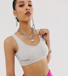 Серый укороченный бралетт с логотипом COLLUSION