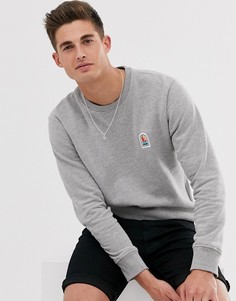 Серый свитшот с круглым вырезом и вышивкой на груди Celio