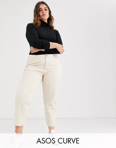 Светло-бежевые джинсы бойфренда свободного кроя ASOS DESIGN Curve-Кремовый