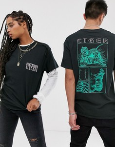 Футболка с принтом Reclaimed Vintage Unisex-Черный