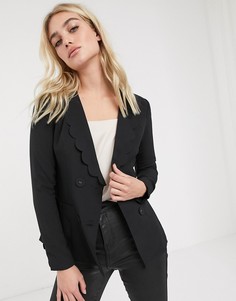 Пиджак с фигурной отделкой на воротнике Fashion Union-Черный