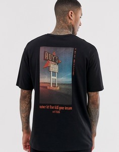 Oversize-футболка с фотографическим принтом на спине The Couture Club-Черный