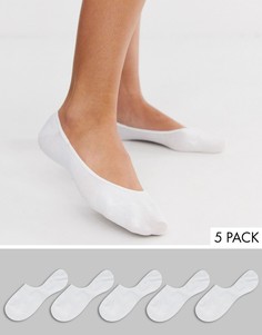 Набор из 5 пар невидимых носков ASOS DESIGN-Белый