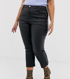 Укороченные расклешенные джинсы с покрытием Urban Bliss Plus-Черный