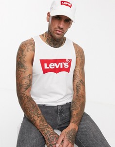 Белая майка с логотипом Levis-Белый