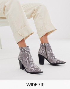 Бежевые ботильоны для широкой стопы на блочном каблуке Co Wren-Бежевый