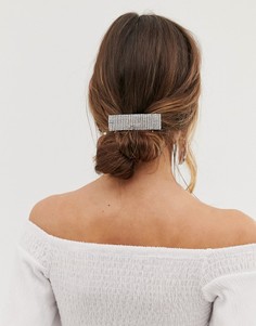 Серебристая заколка для волос со стразами River Island-Золотой