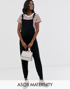 Трикотажный комбинезон ASOS DESIGN Maternity-Черный
