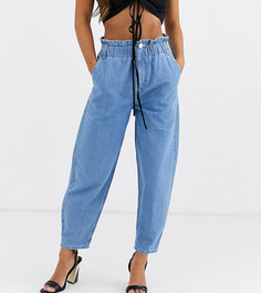 Светлые джинсы в винтажном стиле с эластичным поясом ASOS DESIGN Petite-Синий