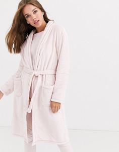 Светло-розовый мягкий халат New Look-Бежевый