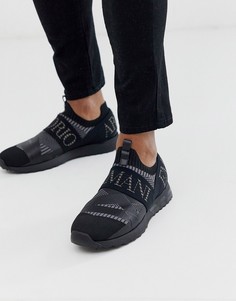 Черные кроссовки-носки с логотипом Emporio Armani Arco-Черный