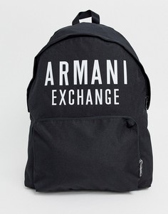 Черный нейлоновый рюкзак с логотипом Armani Exchange