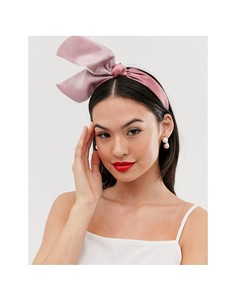 Розовый обруч для волос с вуалеткой и бантиком ASOS DESIGN
