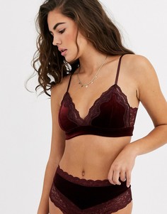 Бархатный бралетт Lindex Emelie-Красный