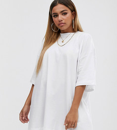 Платье-футболка в стиле oversize ASOS DESIGN Petite-Белый
