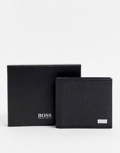 Черный кожаный бумажник BOSS Crosstown
