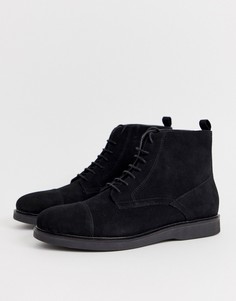 Черные замшевые ботинки со вставкой на носке H by Hudson Calverston-Черный