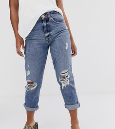Выбеленные джинсы в винтажном стиле River Island Petite Stormi-Синий