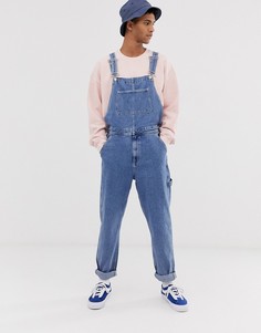 Синий выбеленный джинсовый комбинезон Topman