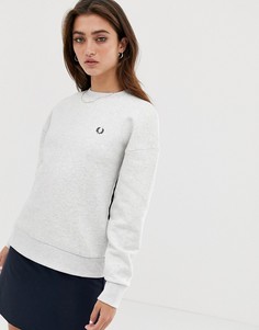 Свитшот с контрастной отделкой Fred Perry-Белый