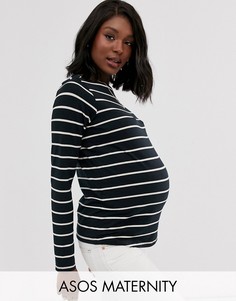 Футболка с длинным рукавом в полоску ASOS DESIGN Maternity-Мульти