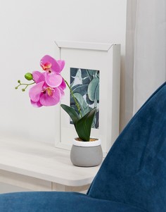 Горшок для цветов из цемента с искусственной орхидеей Candlelight-Фиолетовый