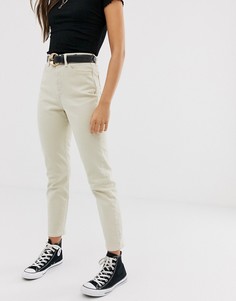 Укороченные джинсы кремового цвета New Look-Белый