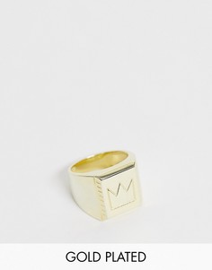 Кольцо из позолоченного серебра с короной Serge DeNimes-Золотой