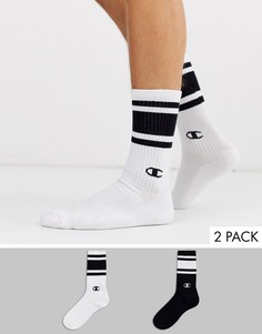 2 пары носков черного/белого цвета с логотипом Champion-Мульти