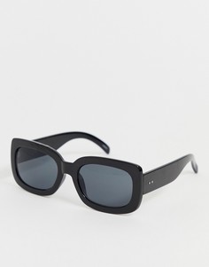 Солнцезащитные очки в толстой квадратной оправе Selected Femme-Черный