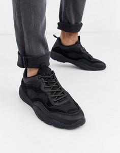 Черные кроссовки с камуфляжной отделкой Kurt Geiger-Черный