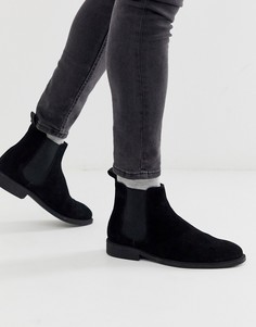 Черные замшевые ботинки челси Office Мannage-Черный