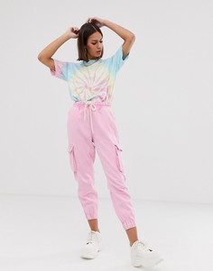 Розовые брюки карго Bershka-Синий